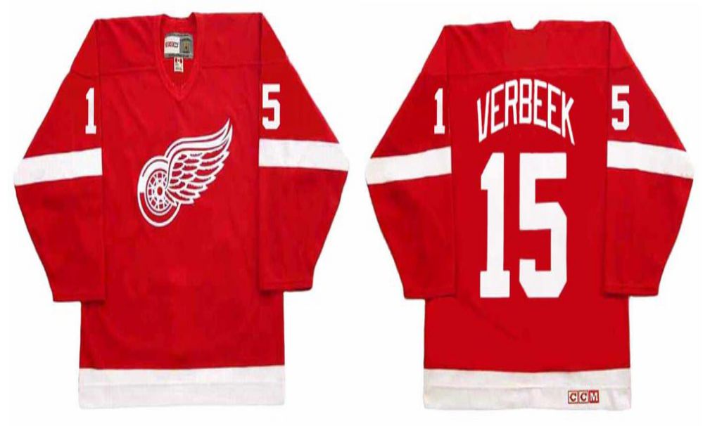 2019 Men Detroit Red Wings #15 Verbeek Red CCM NHL jerseys